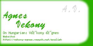 agnes vekony business card